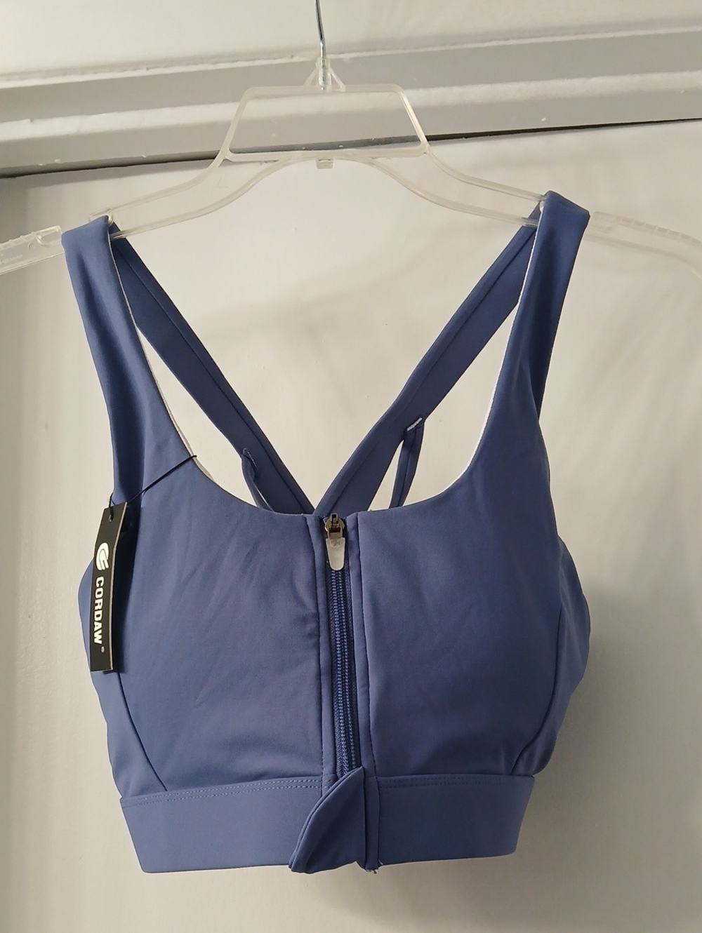 Front-Zip Supportive Sports Bra in Periwinkle
